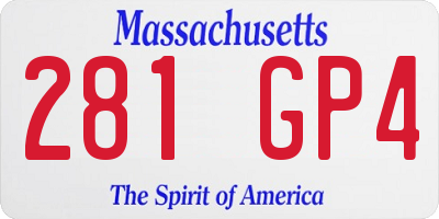 MA license plate 281GP4