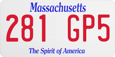 MA license plate 281GP5