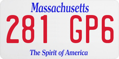 MA license plate 281GP6