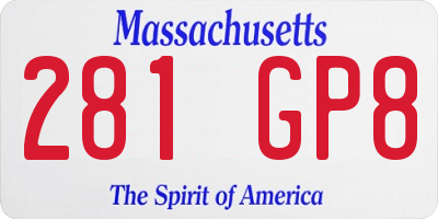 MA license plate 281GP8