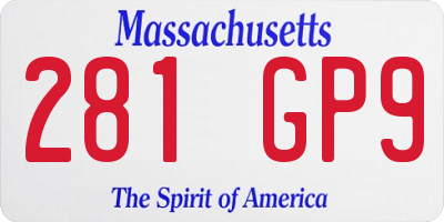 MA license plate 281GP9
