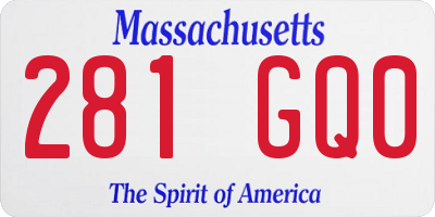 MA license plate 281GQ0