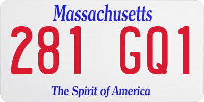 MA license plate 281GQ1
