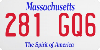 MA license plate 281GQ6