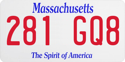 MA license plate 281GQ8