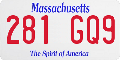 MA license plate 281GQ9