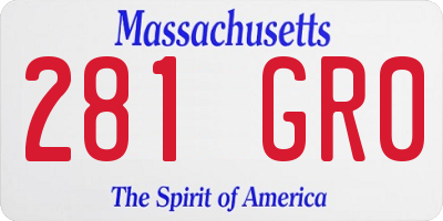 MA license plate 281GR0