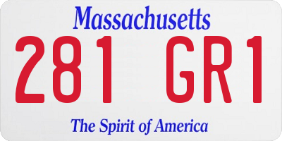 MA license plate 281GR1