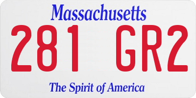 MA license plate 281GR2