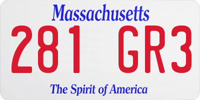 MA license plate 281GR3