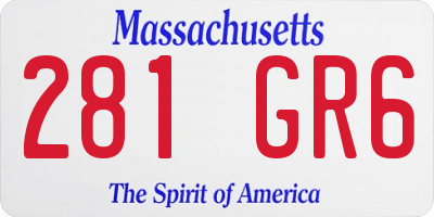 MA license plate 281GR6
