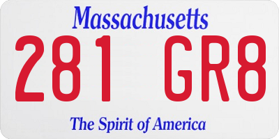 MA license plate 281GR8