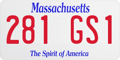 MA license plate 281GS1