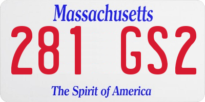 MA license plate 281GS2