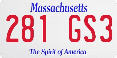 MA license plate 281GS3