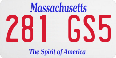 MA license plate 281GS5