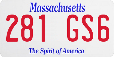 MA license plate 281GS6