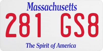 MA license plate 281GS8