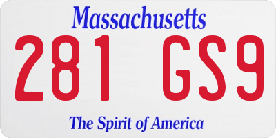 MA license plate 281GS9