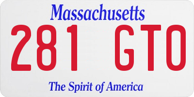 MA license plate 281GT0