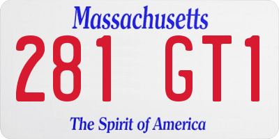 MA license plate 281GT1