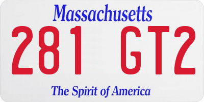 MA license plate 281GT2