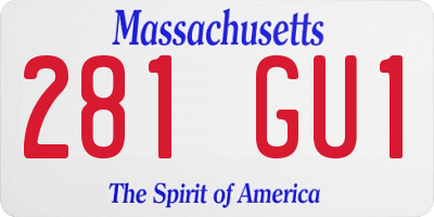 MA license plate 281GU1