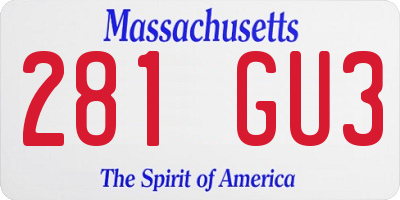 MA license plate 281GU3
