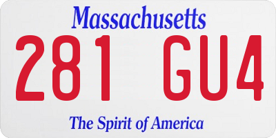 MA license plate 281GU4
