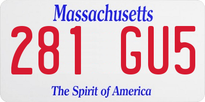 MA license plate 281GU5