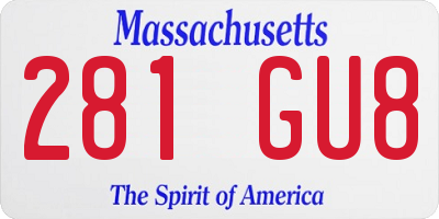 MA license plate 281GU8