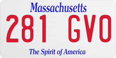 MA license plate 281GV0