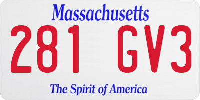 MA license plate 281GV3