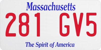 MA license plate 281GV5