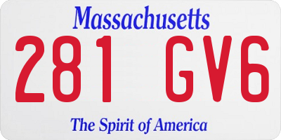 MA license plate 281GV6
