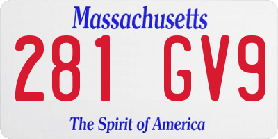 MA license plate 281GV9