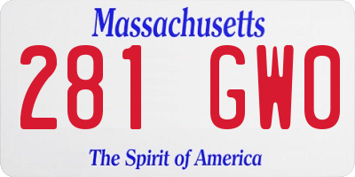 MA license plate 281GW0