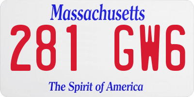 MA license plate 281GW6
