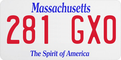 MA license plate 281GX0