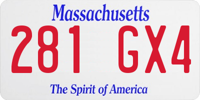 MA license plate 281GX4