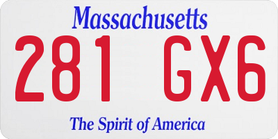 MA license plate 281GX6
