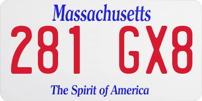 MA license plate 281GX8