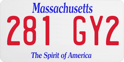 MA license plate 281GY2