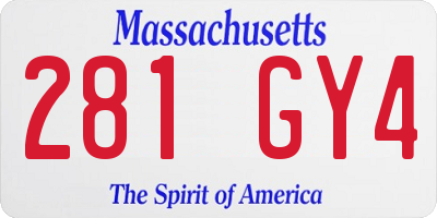 MA license plate 281GY4