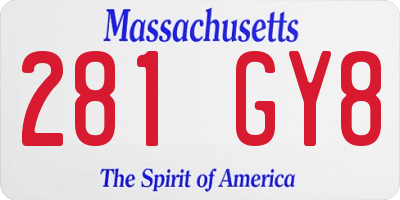 MA license plate 281GY8