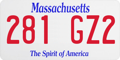 MA license plate 281GZ2