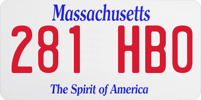 MA license plate 281HB0