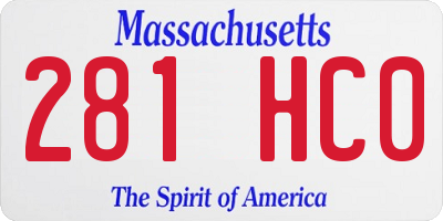 MA license plate 281HC0