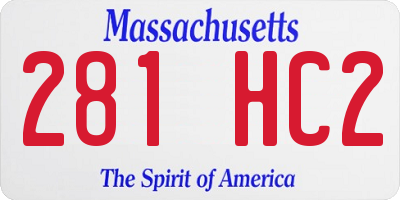 MA license plate 281HC2