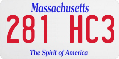 MA license plate 281HC3